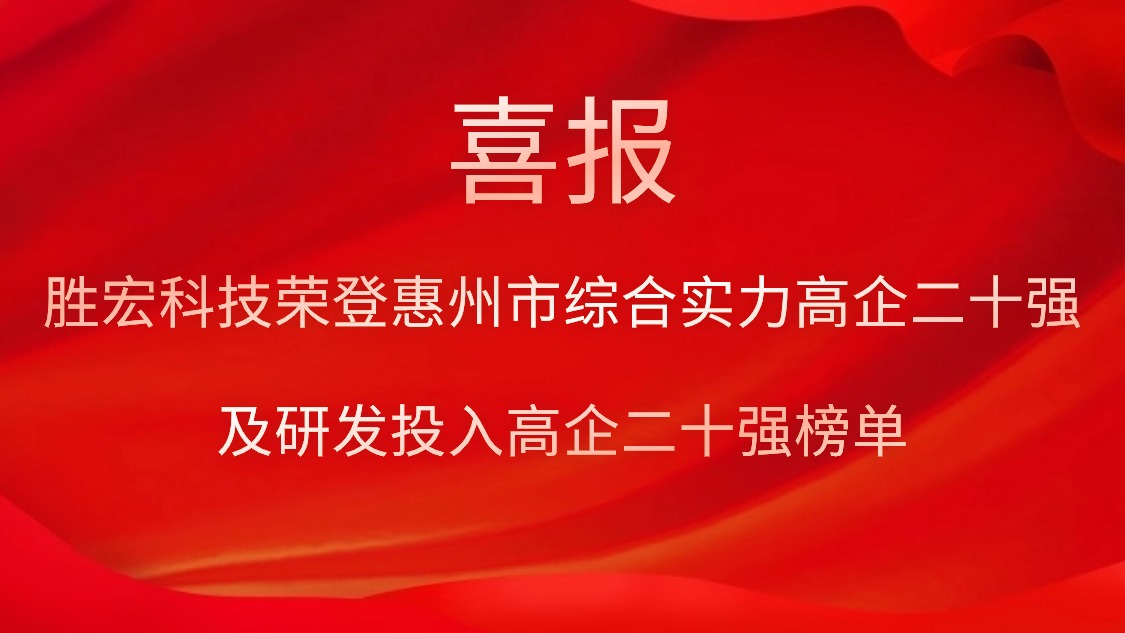 公海710科技荣登惠州市综合实力高企二十强及研发投入高企二十强榜单